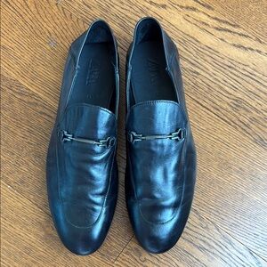 ZARA Men's Black Leather Loafers